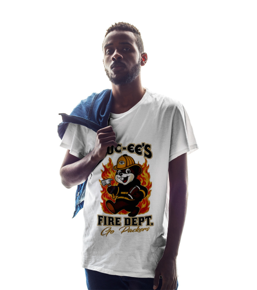 Buc Ee's Fire Dept Go Packers Axe Football Helmet T-Shirt