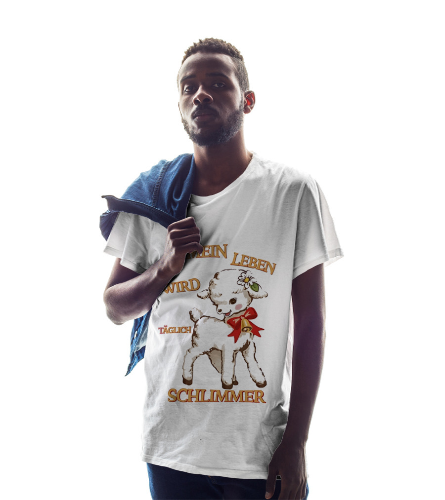 Mein Leben Wird Täglich Schlimmer Süßes Lamm Mit Glocke Und Blume T-Shirt
