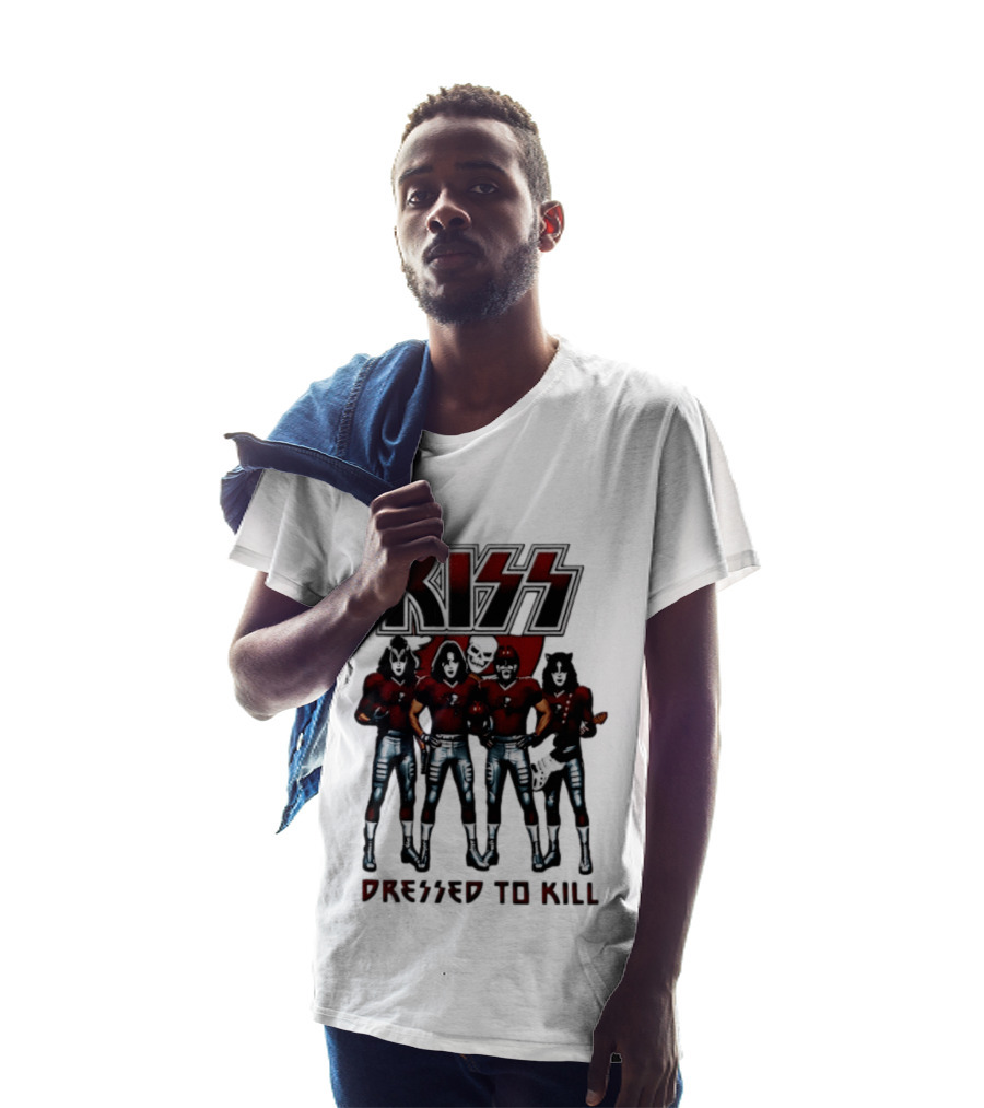 KISS Tampa Bay Buccaneers Dressed To Kill Football T-Shirt