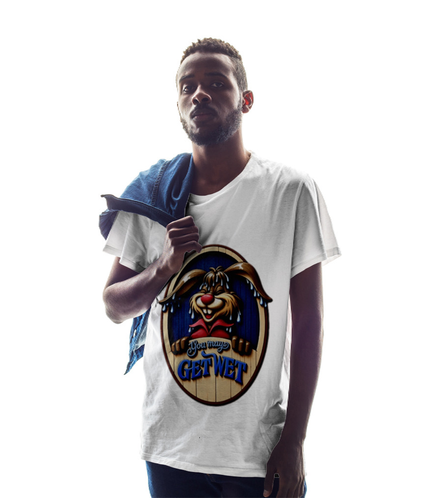 You May Get Wet Bunny Rabbit Cartoon Dripping Ears T-Shirt