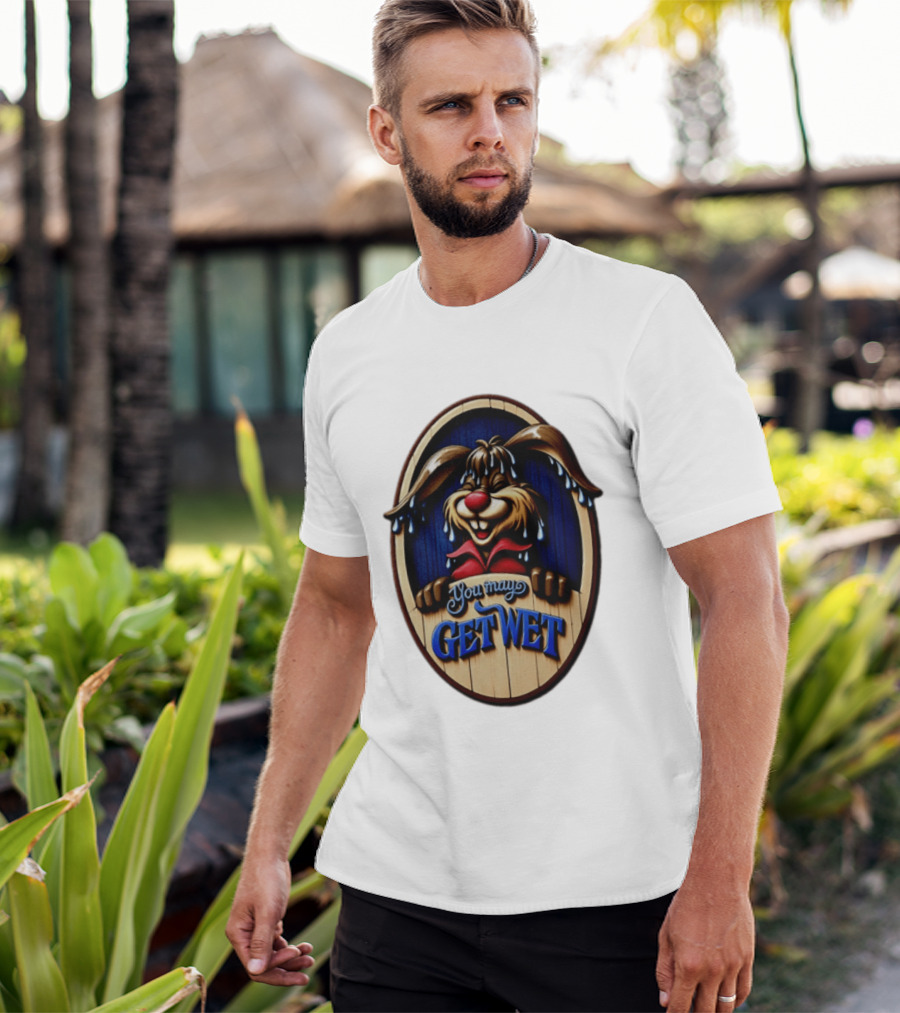 You May Get Wet Bunny Rabbit Cartoon Dripping Ears T-Shirt