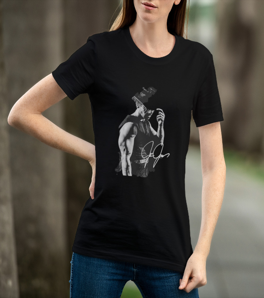 Joe Jonas Signature Black And White Cowboy Hat T-Shirt