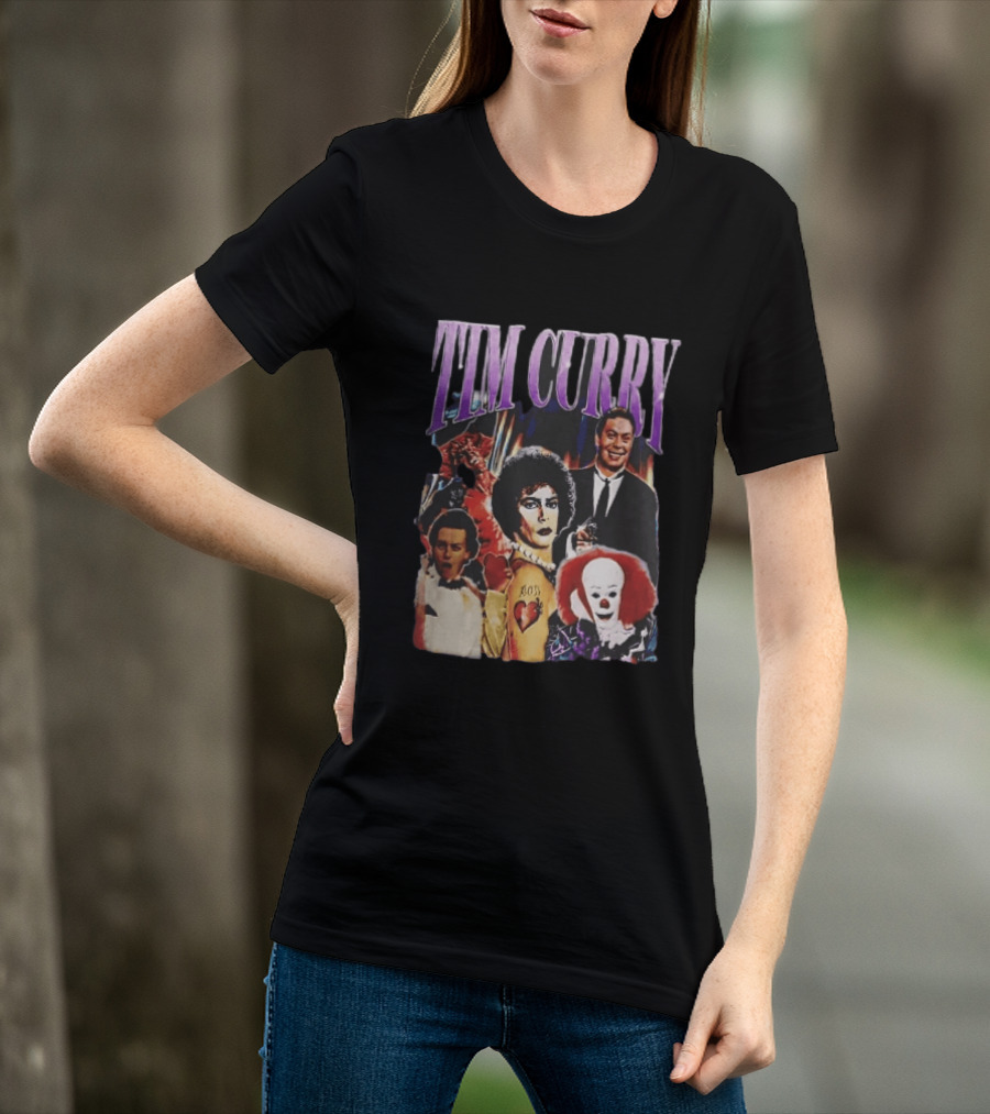 Tim Curry Dr Frank And Furter Pennywise Darkness Wadsworth Movie Roles Collage T-Shirt