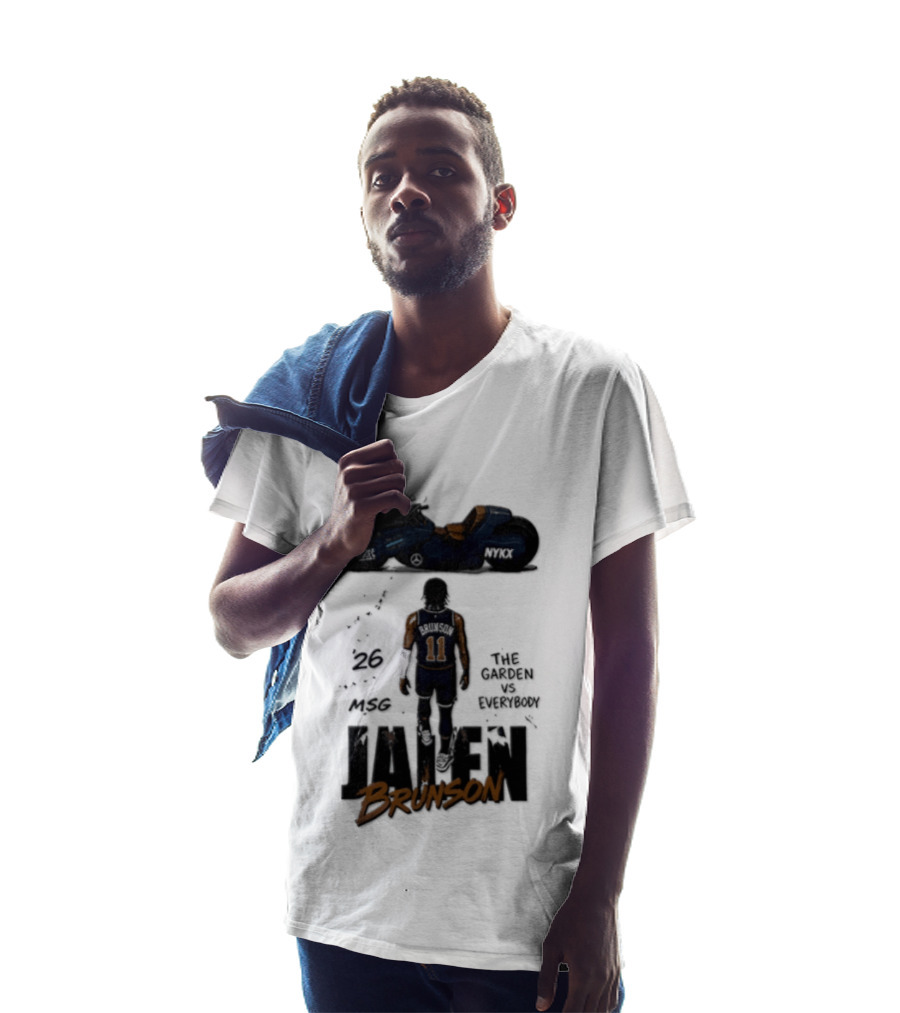 Jalen Brunson 26 The Garden NYKX MSG Vs Everybody Akira Motorcycle T-Shirt