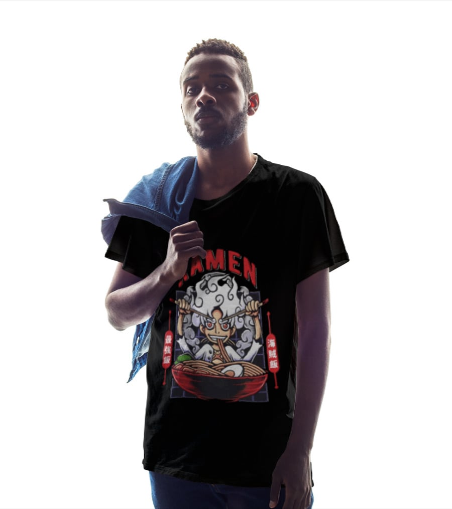 Ramen Pirate With Chopsticks Eating Noodles Anime T-Shirt