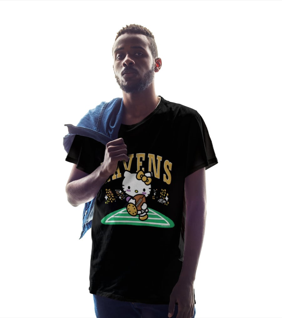 Hello Kitty Baltimore Ravens Football Collaboration T-Shirt