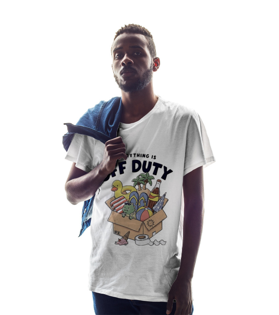 Everything Is Off Duty Cartoon Turtle And Beach Box T-Shirt