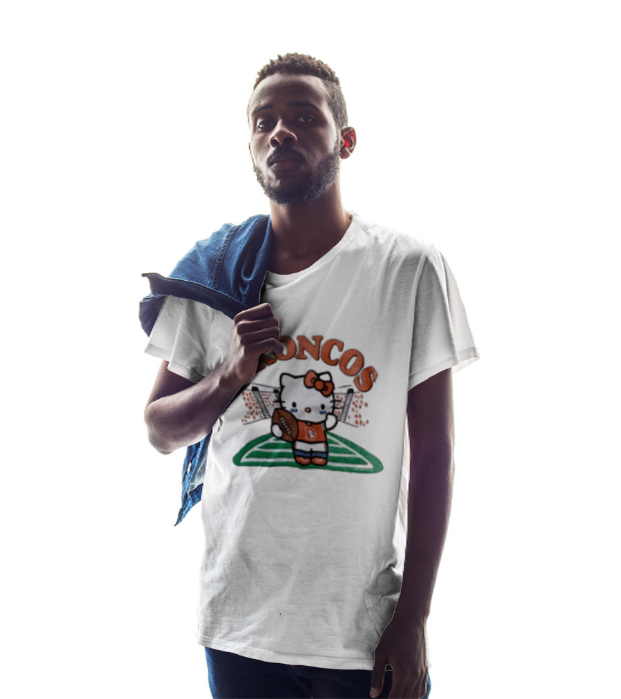 Hello Kitty Broncos Football Collaboration With Denver Team Spirit T-Shirt