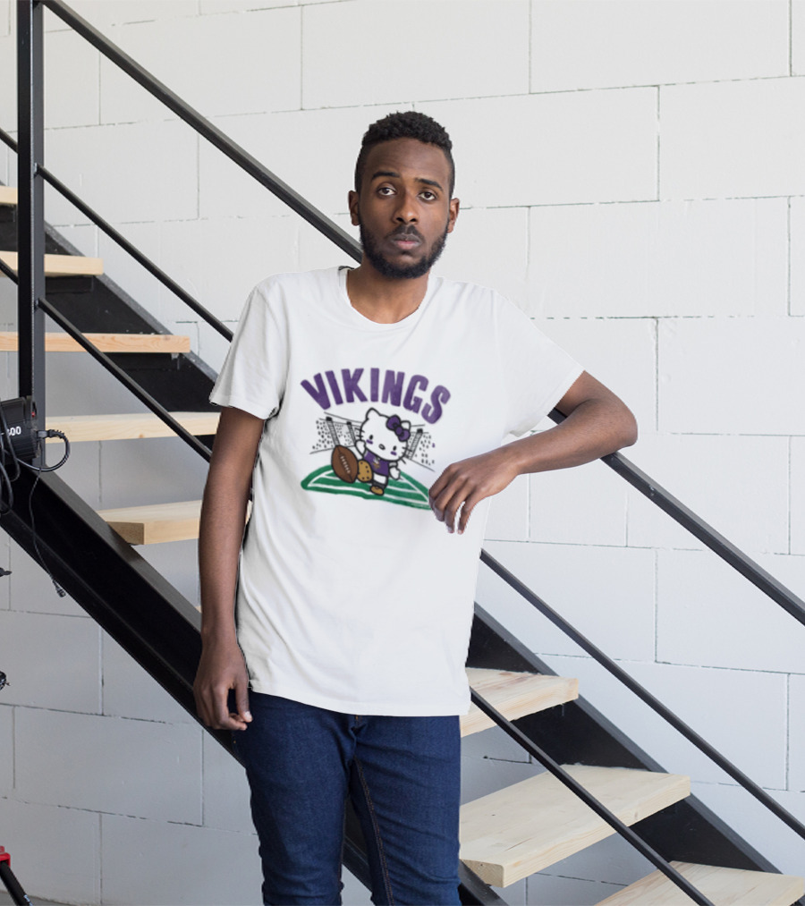 Hello Kitty Vikings Football Collaboration Kickoff T-Shirt