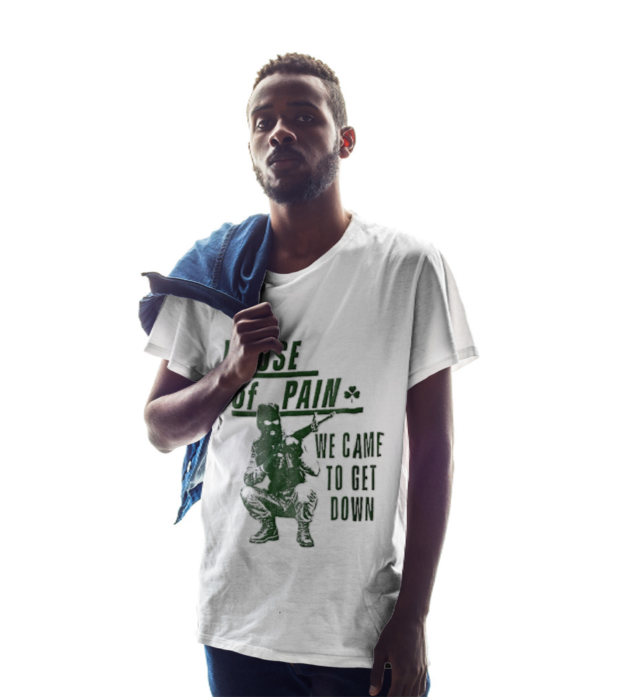 House Of Pain We Came To Get Down Green Stencil Masked Soldier Rifle Shamrock T-Shirt
