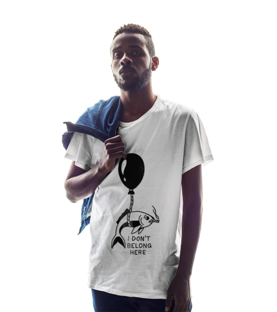 I Don't Belong Here Fish Balloon T-Shirt