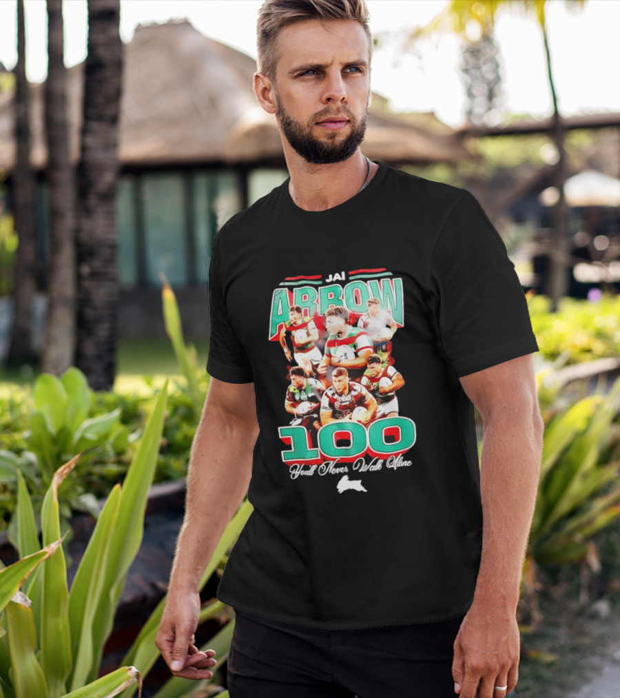 Jai Arrow 100 Games South Sydney Rabbitohs You'll Never Walk Alone T-Shirt