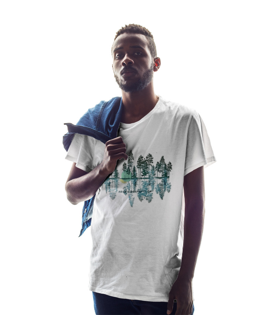 Have A Grateful Day Forest Reflection Peaceful Nature Scene Sun And Trees T-Shirt