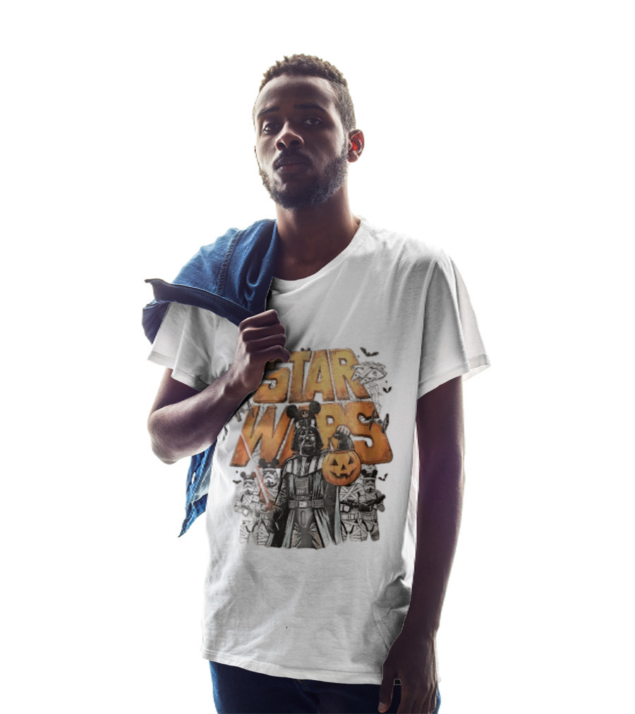 Star Wars Darth Vader Mickey Ears Stormtroopers Halloween Pumpkin T-Shirt