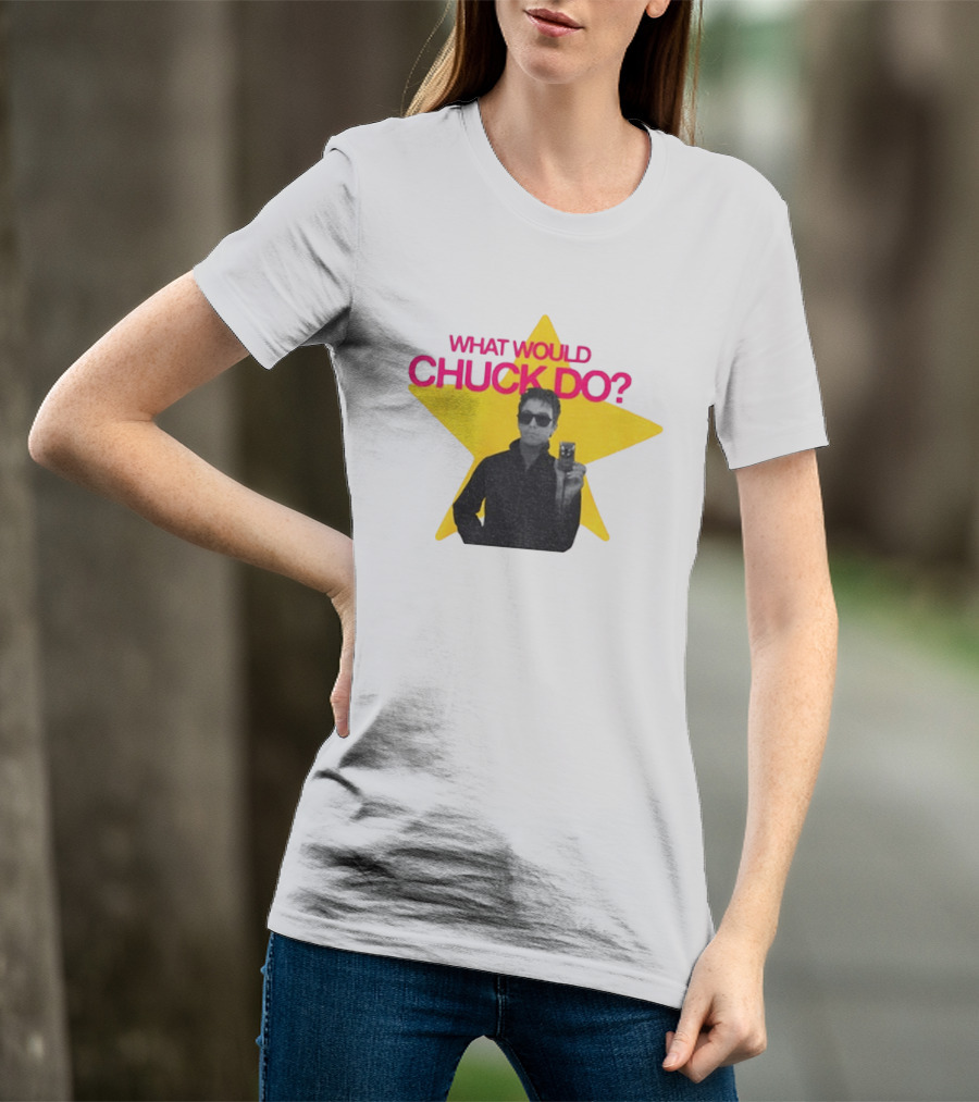 Chuck Timely And The Hourglass 90s Baby What Would Chuck Do Starburst T-Shirt