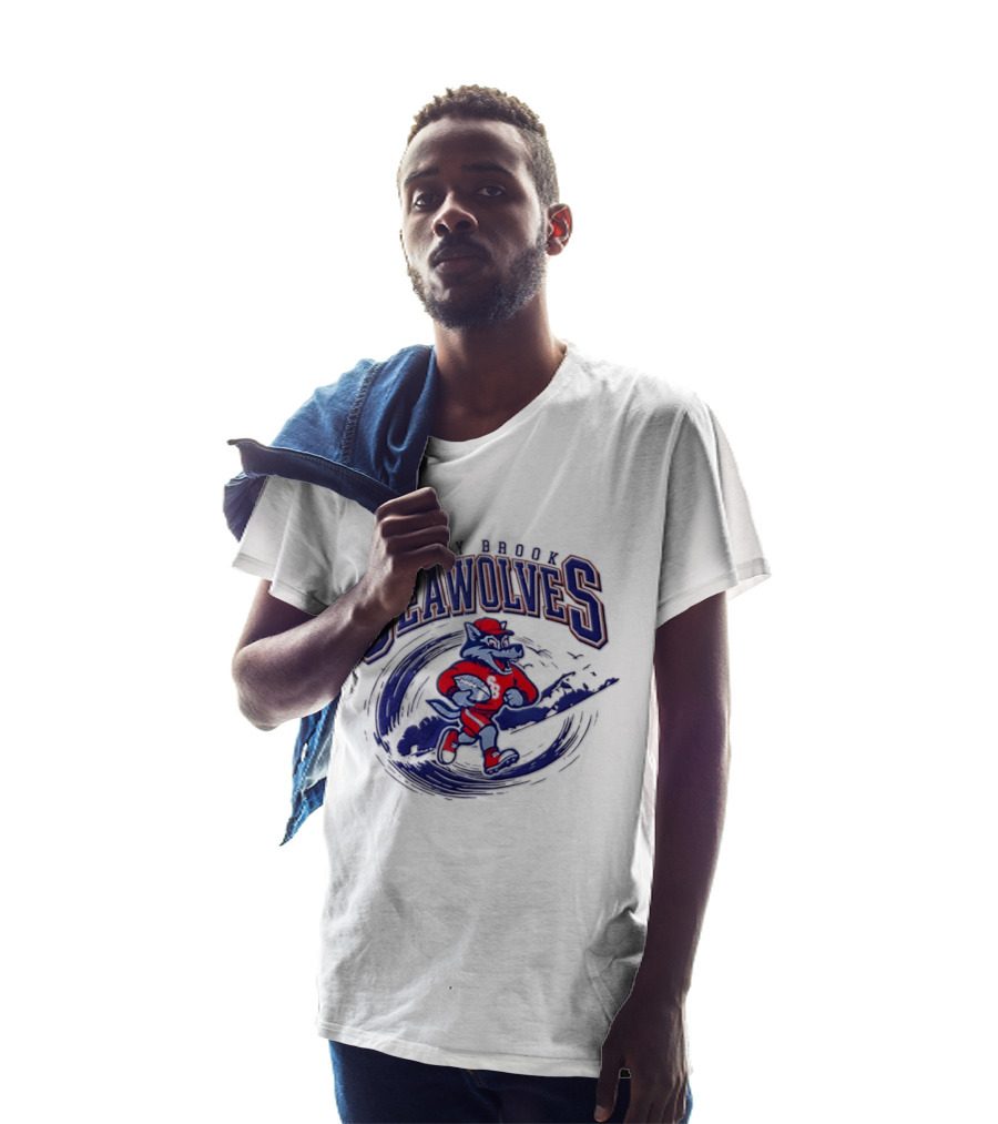 Stony Brook Seawolves Mascot Football Sportswear T-Shirt