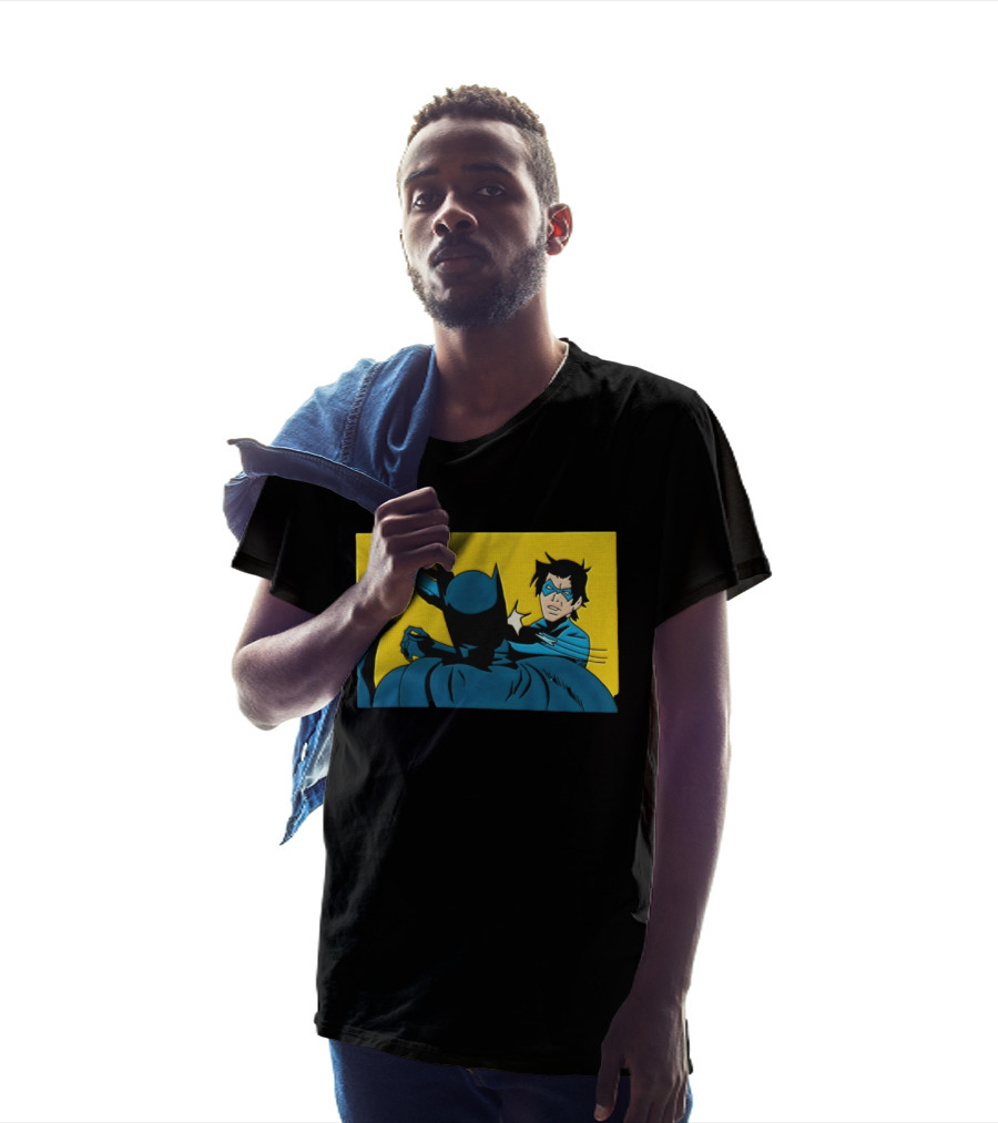 Nightwing Slapping Batman Meme Comic Panel Yellow T-Shirt