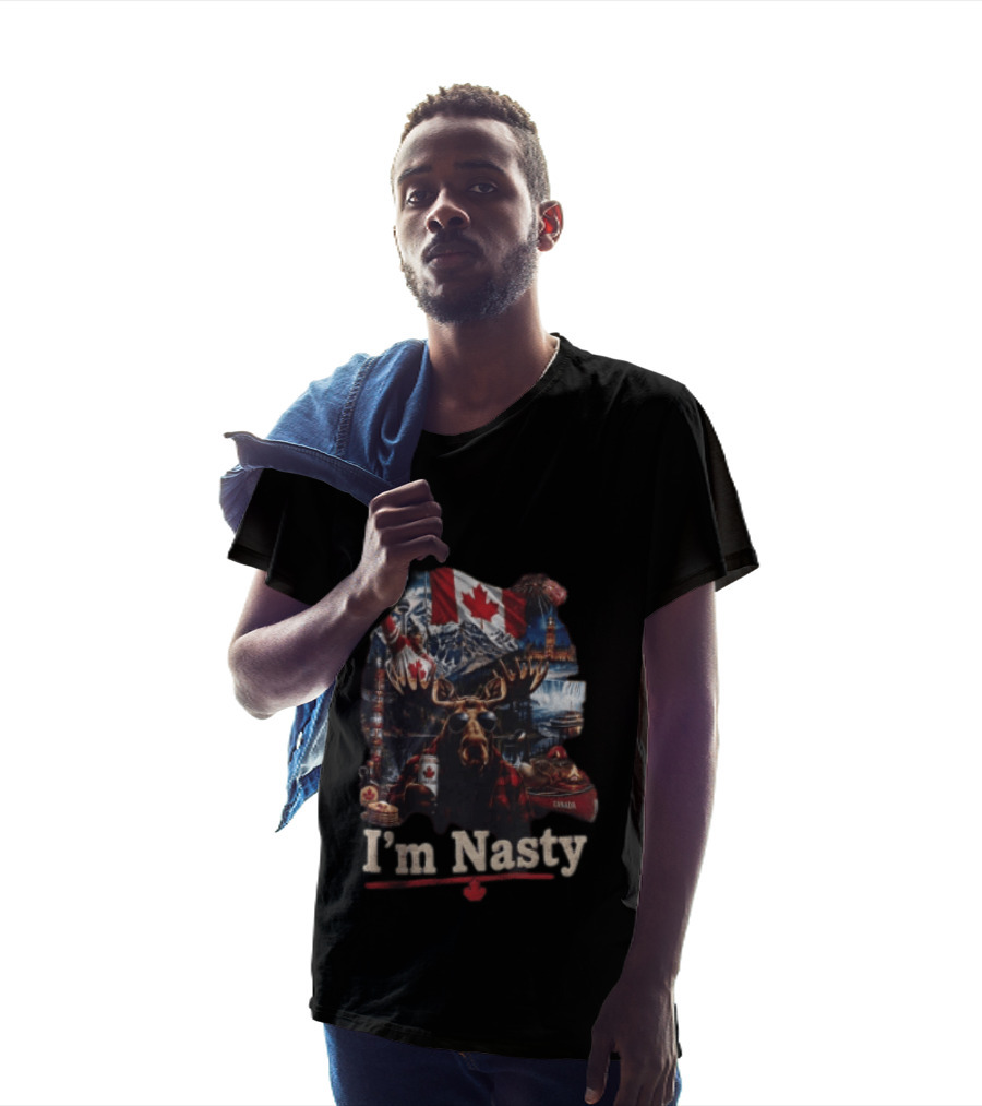 I'm Nasty Canada Moose Flag Mountains Toronto Parliament T-Shirt