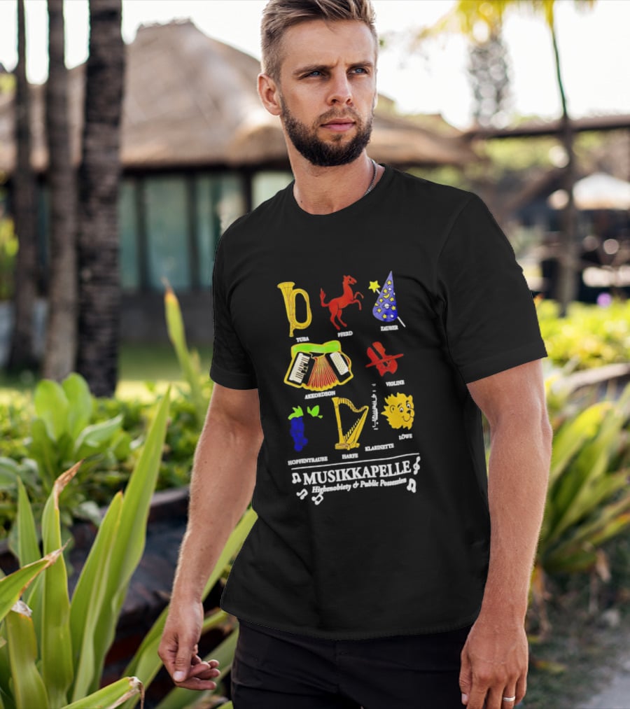 Musikkapelle Highsnobiety And Public Possession Tuba Speed Zauber Akkordeon Wolke Hopfentruabe Harfe Klarinet Löwe T-Shirt