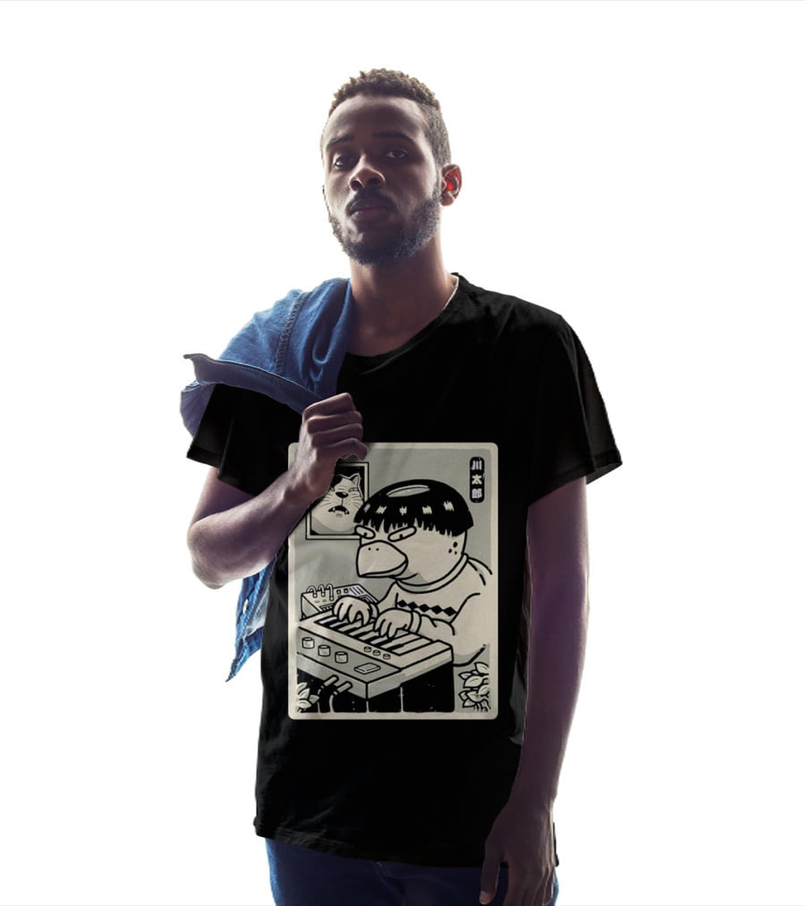 Yokai Synths Kappa Playing Keyboard Japanese Monster T-Shirt