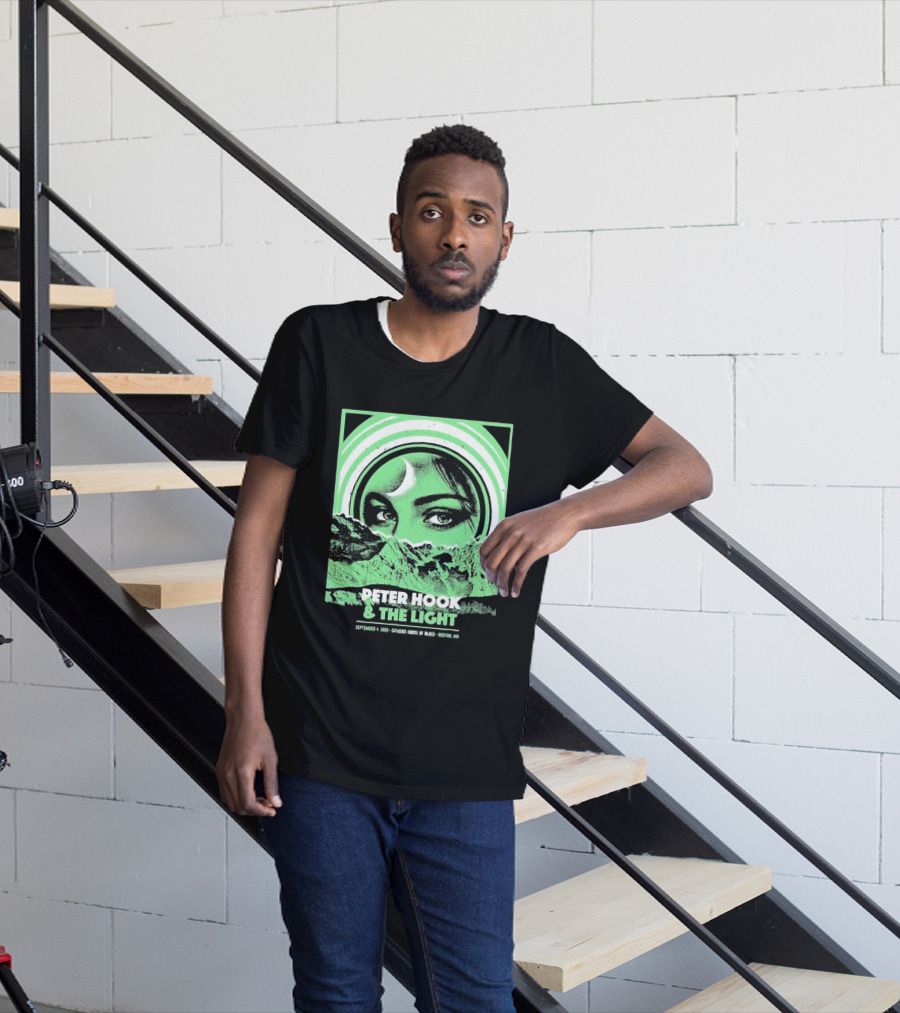 Peter Hook And The Light Boston MA Citizens House Of Blues September 4 2026 Event Crescent Moon Woman's Eyes Green Mountains T-Shirt