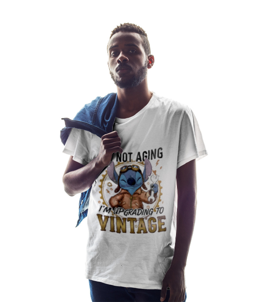 I'm Not Aging I'm Upgrading To Vintage Stitch With Wrench And Goggles T-Shirt