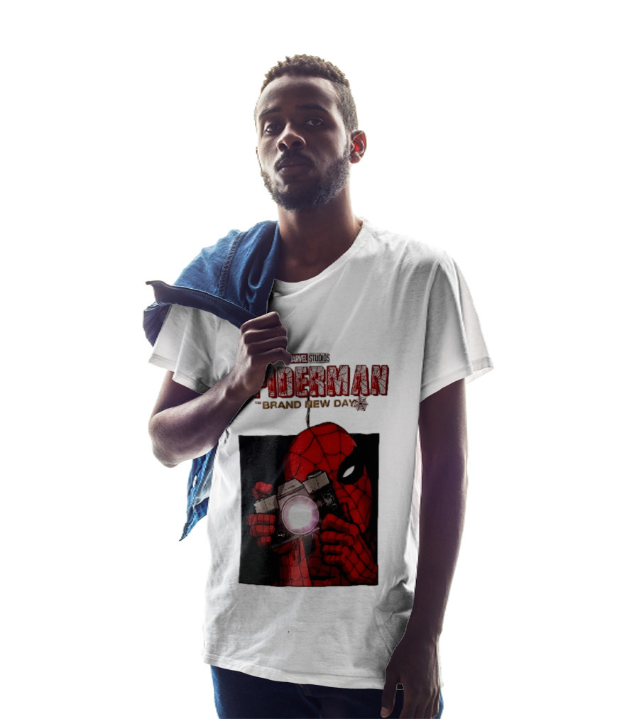 Marvel Studios Spiderman The Brand New Day Masked Hero Camera Flash T-Shirt