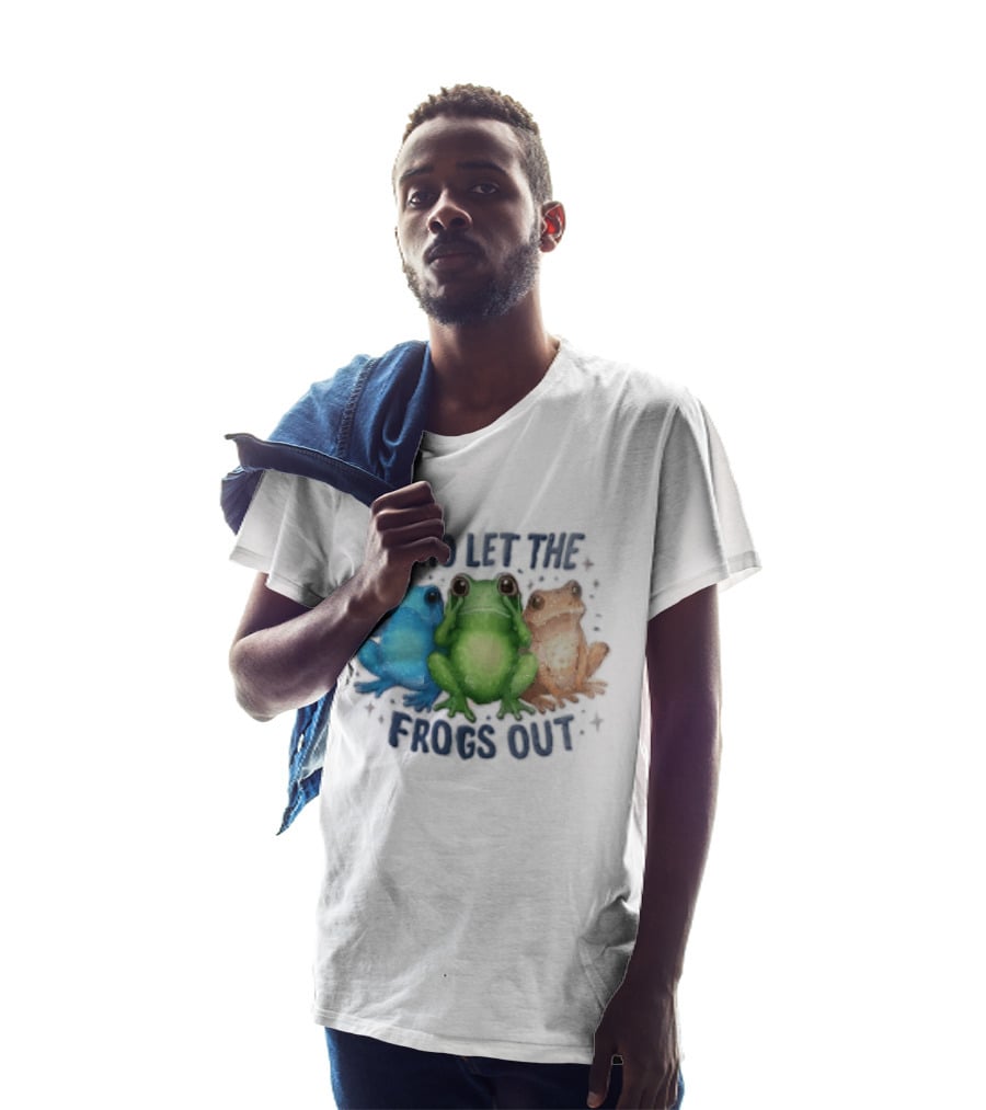 Who Let The Frogs Out Three Funny Frogs T-Shirt