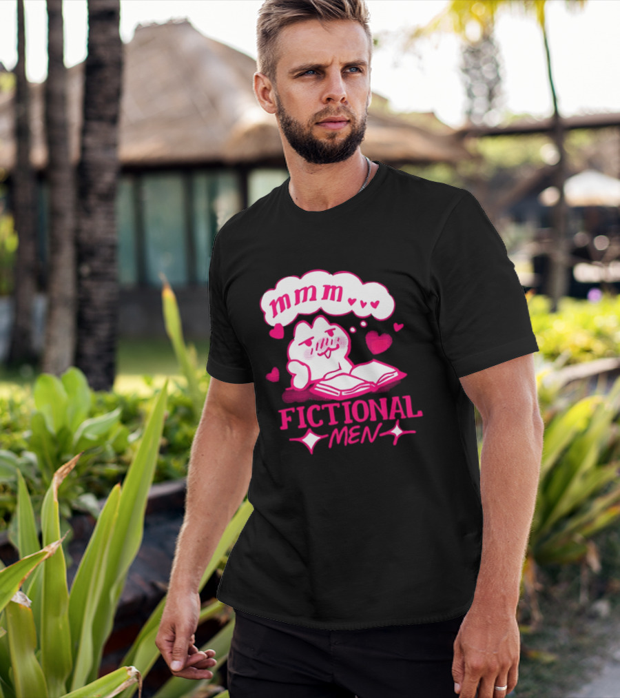 Fictional Men Mmm Hearts Cute Cartoon Reading T-Shirt