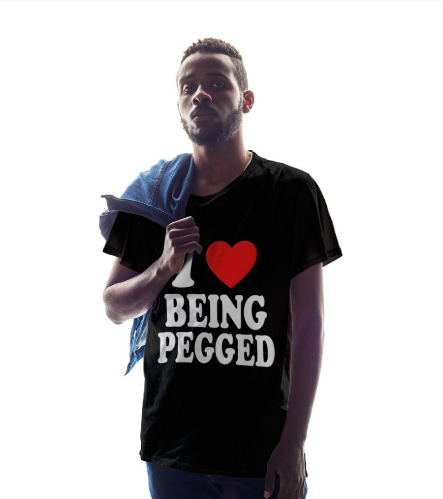 I Love Heart Being Pegged Bold Text Fun T-Shirt