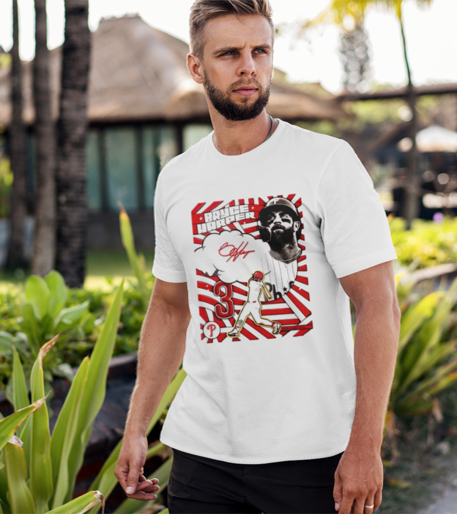 Bryce Harper Philadelphia Phillies 2026 MLB Signature Number 3 T-Shirt