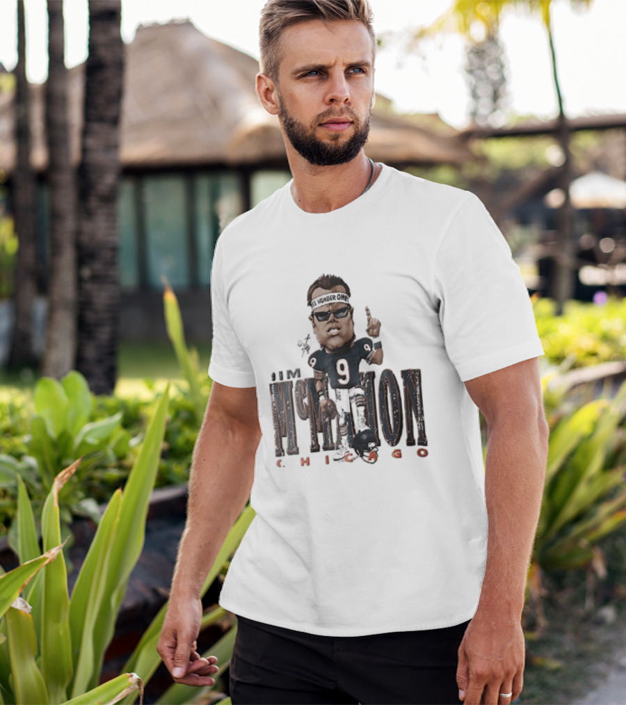 Chicago Bears Jim McMahon Were Number One Caricature Player Helmet T-Shirt