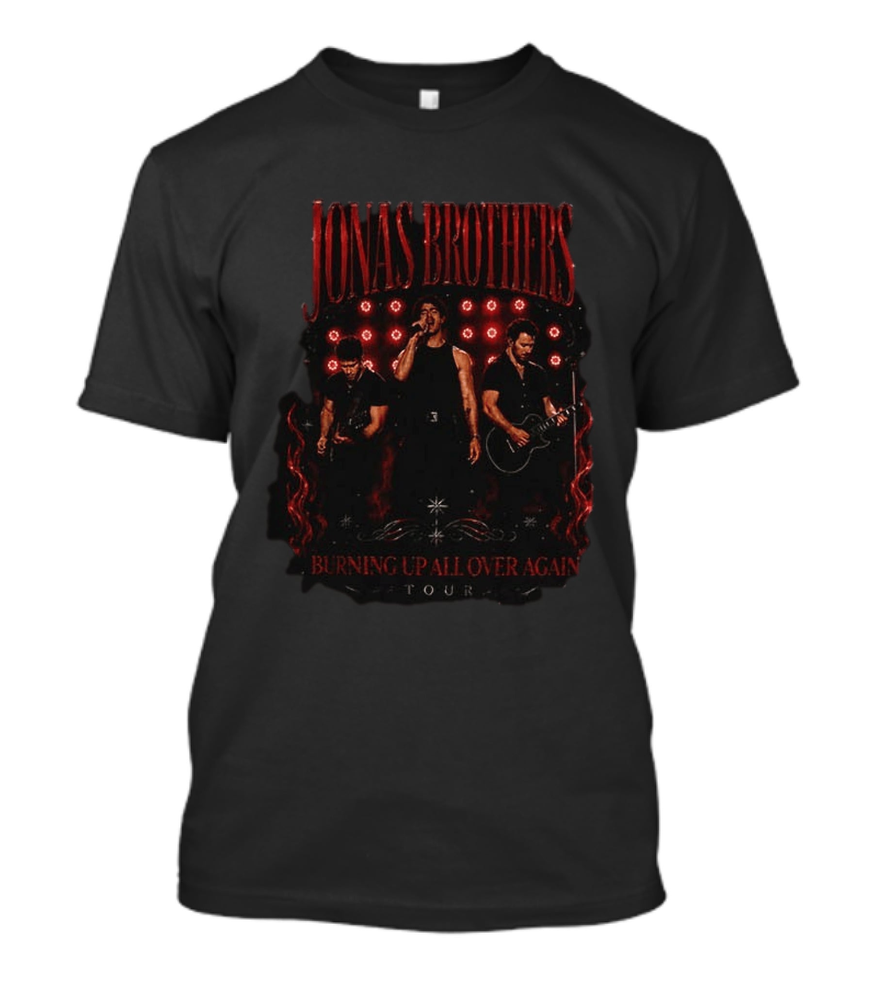 Jonas Brothers Burning Up All Over Again Tour Red Concert T-Shirt