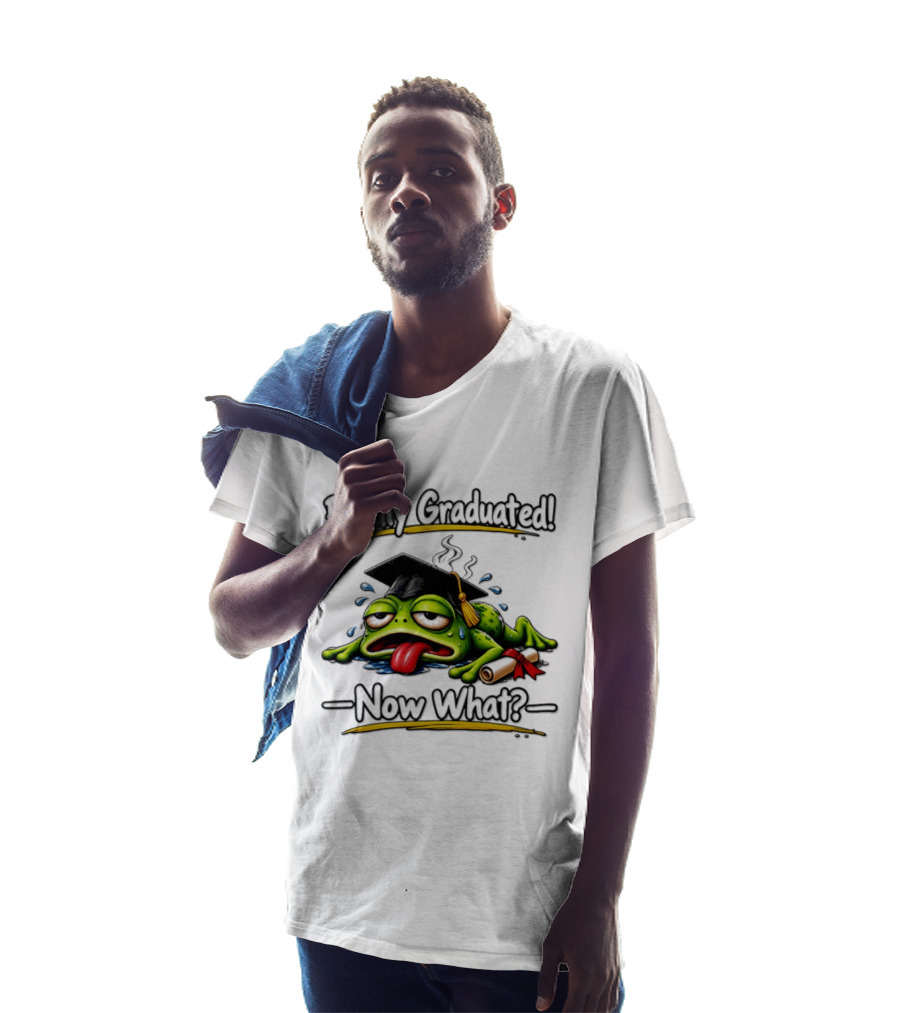 Finally Graduated Frog Now What Graduation Humor T-Shirt