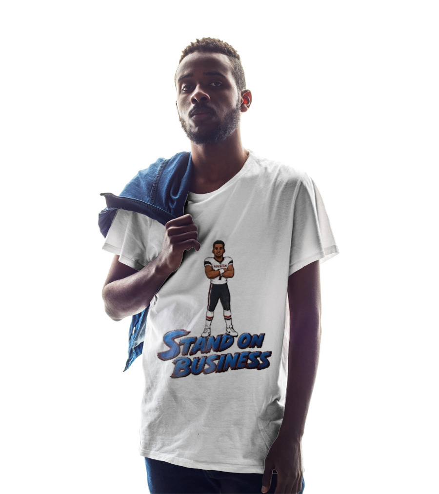 Houston Texans Stand On Business Football Player Number 7 Cartoon Caricature T-Shirt