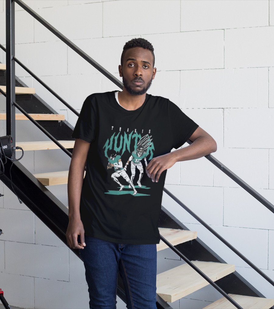 Travis Hunter Football Players Claw Marks Action Poses T-Shirt