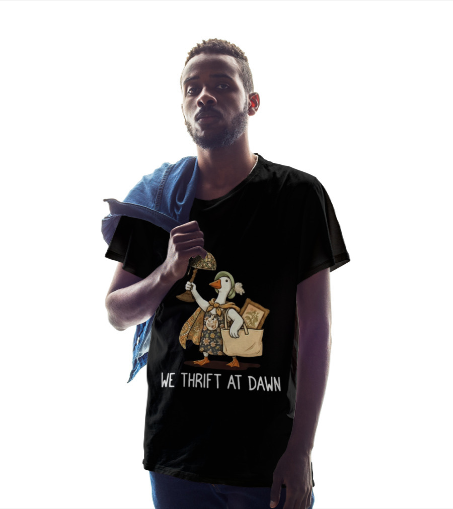 We Thrift At Dawn Vintage Goose With Lamp And Bag T-Shirt
