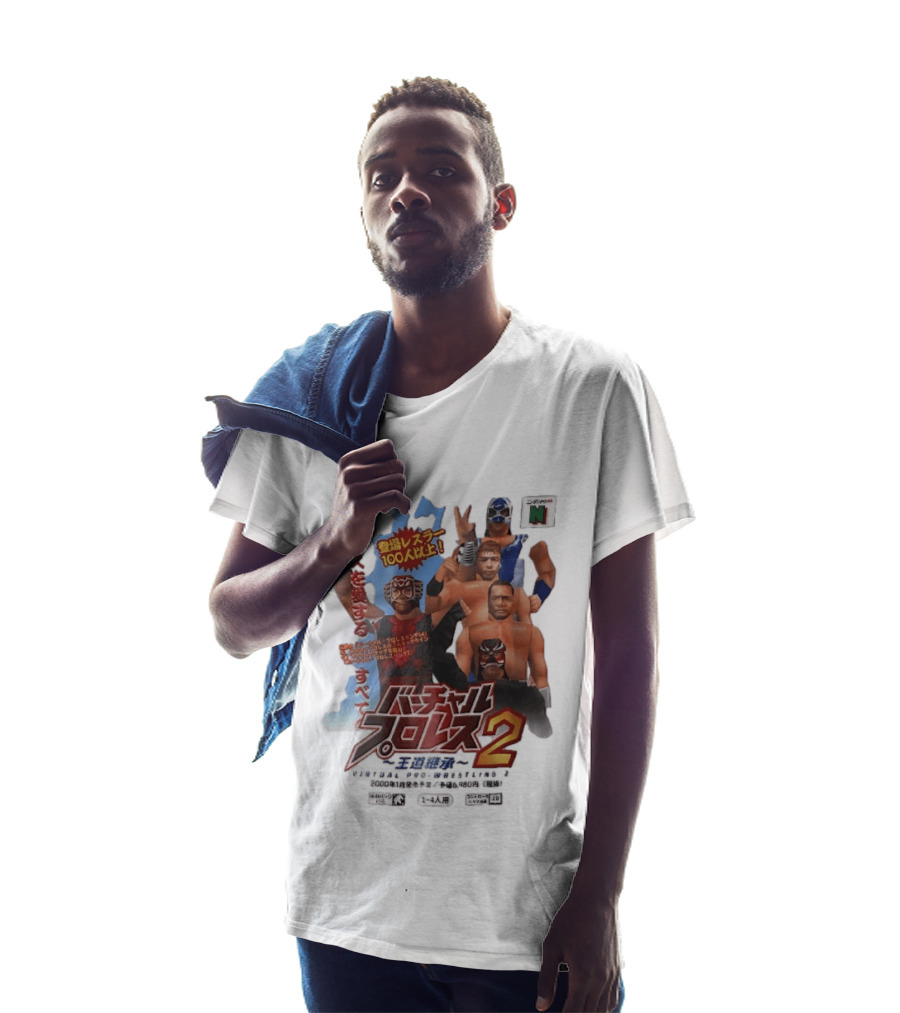 Virtual Pro Wrestling 2 2000 N64 Low Poly 3D Wrestlers Nintendo Game T-Shirt