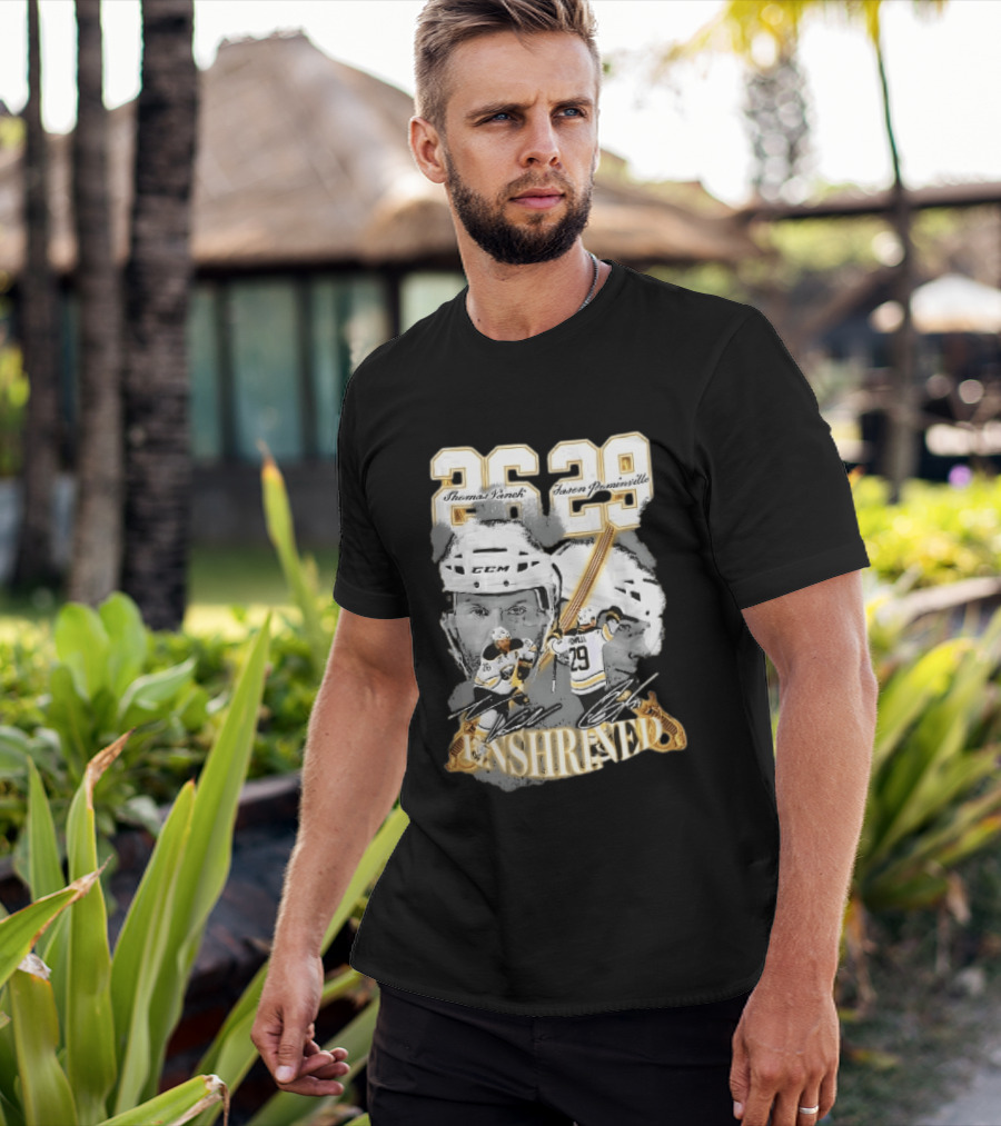 Thomas Vanek Jason Pominville 2026 Player Photos 26 29 Enshrined Buffalo Sabres Crossed Swords T-Shirt