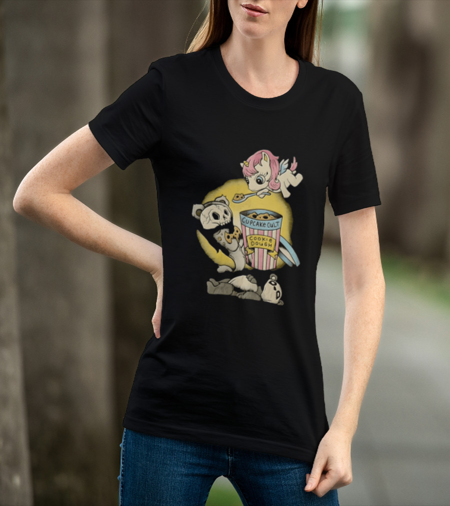Cupcake Cult Cookie Dough Unicorn Skull Bear T-Shirt