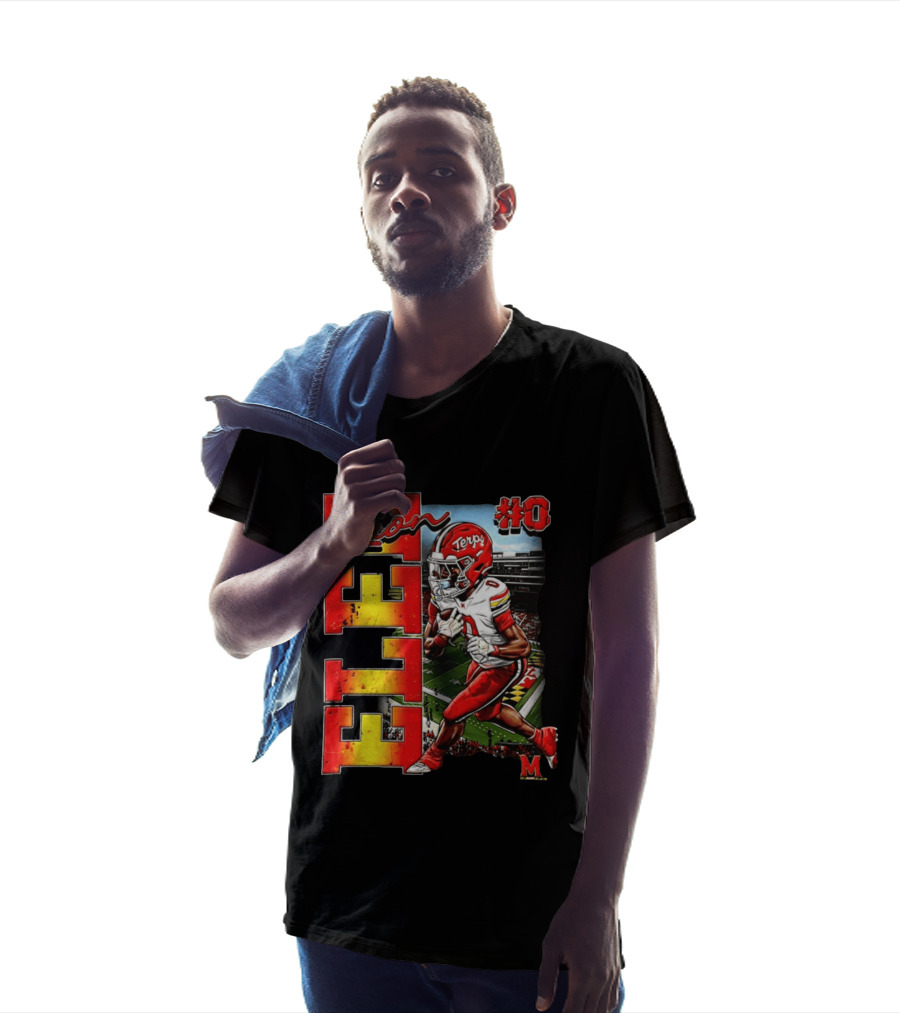 Zion #0 Maryland Terrapins NCAA Football Player Caricature T-Shirt