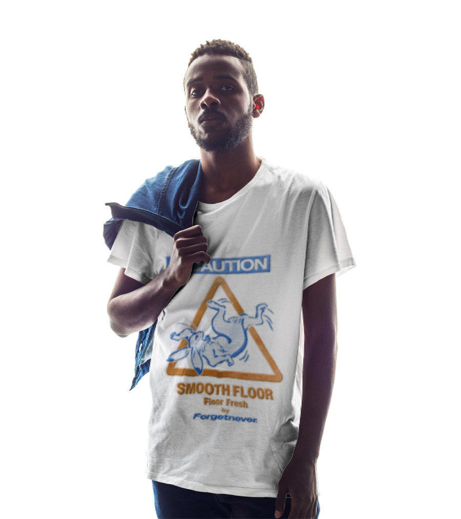 Caution Smooth Floor Forgetnever Rabbit Falling T-Shirt