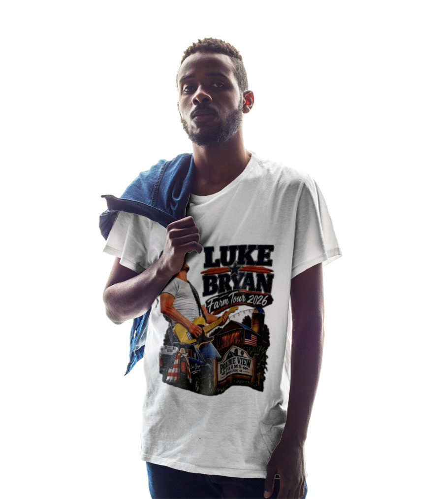 Luke Bryan Farm Tour 2026 Prairie View Farms Brookston IN Pickup Truck Barn Scene T-Shirt