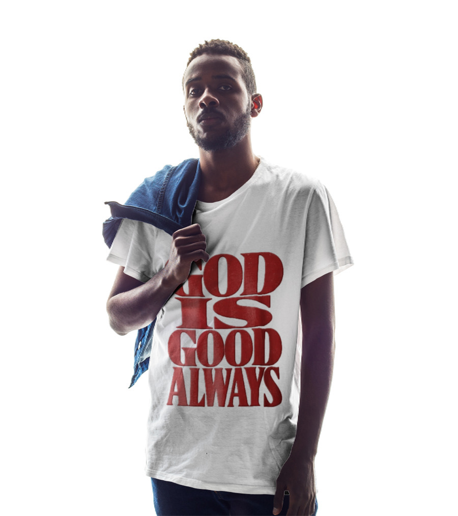 God Is Good Always Red Stacked Distressed T-Shirt