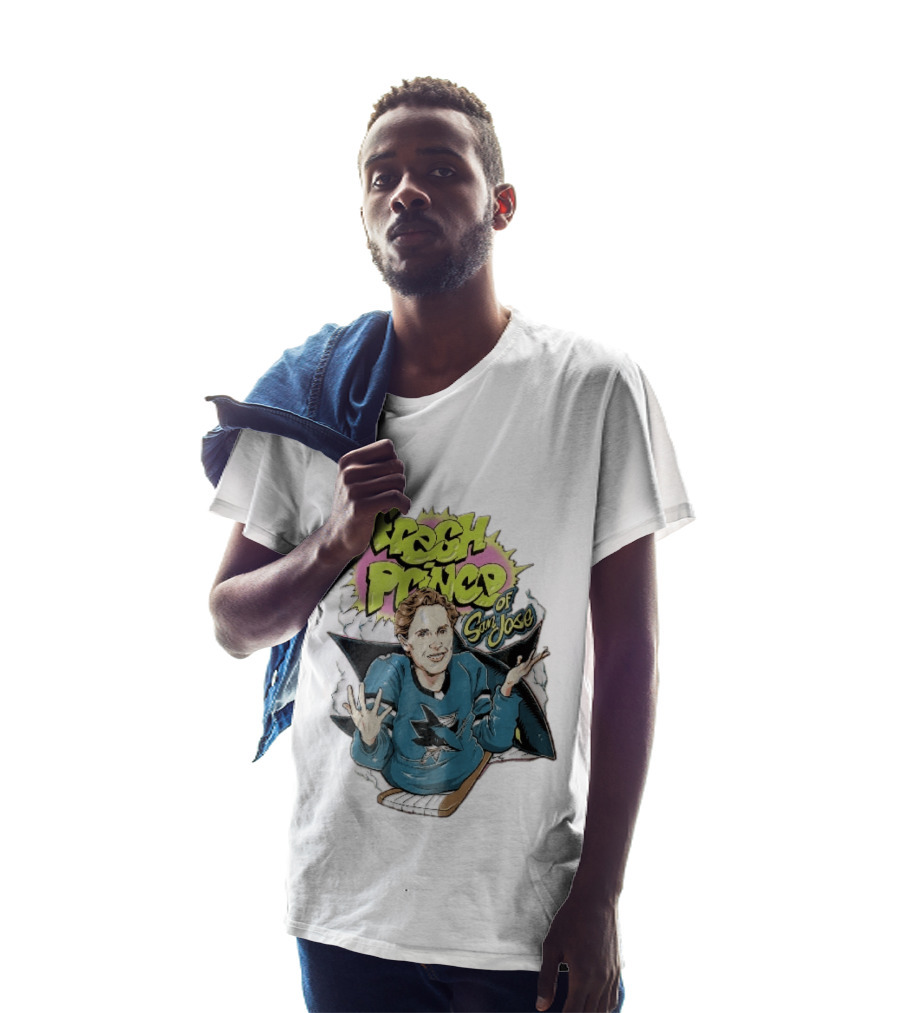 San Jose Sharks NHL Fresh Prince Cartoon Caricature Teal Hockey Jersey T-Shirt