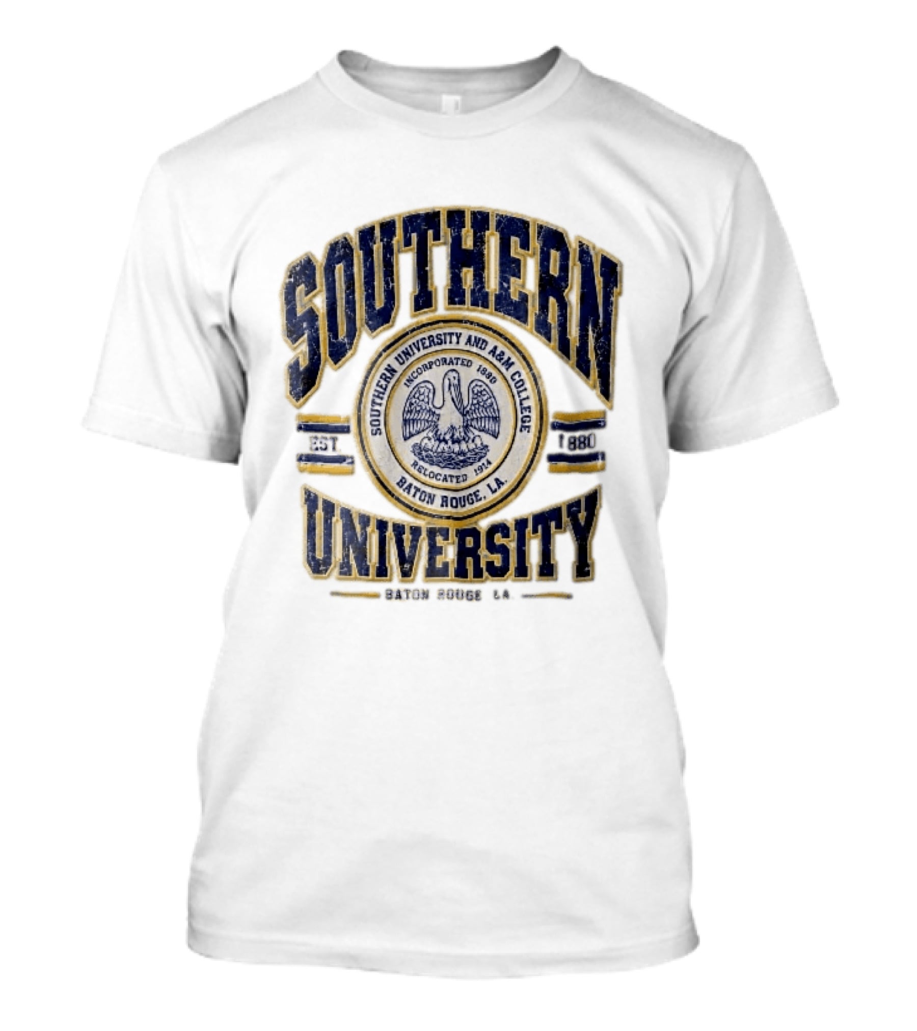 Southern University Jaguars Baton Rouge LA NCAA Est 1880 Incorporated Relocated 1914 Pelican Seal T-Shirt