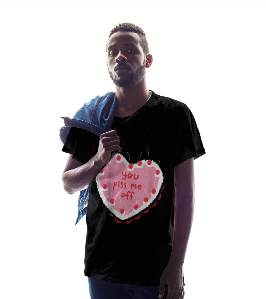You Piss Me Off Heart Cake Cherry T-Shirt