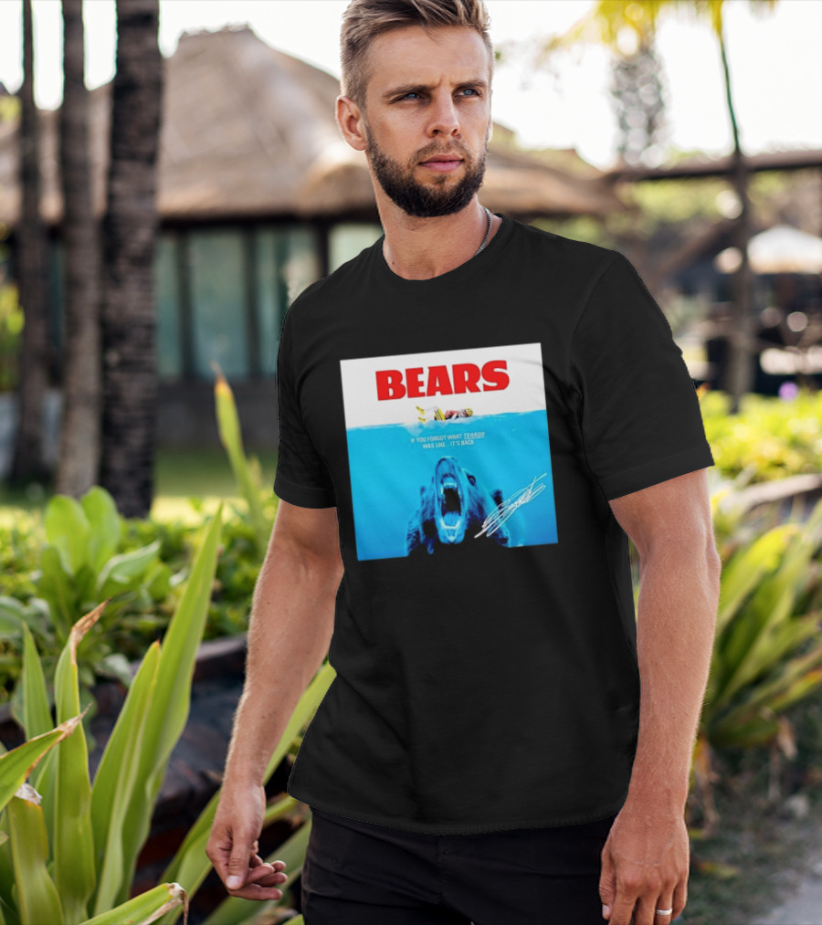 BEARS Caleb Williams Green Bay Packers Player Swimming Bear If You Forgot What Terror Was Like It's Back Chicago Bears T-Shirt
