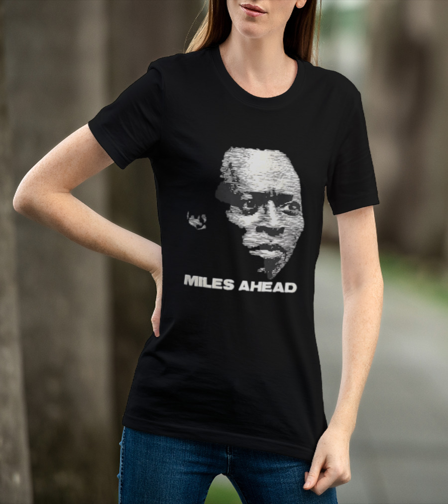 Miles Ahead Face Close Up Horizontal Lines T-Shirt