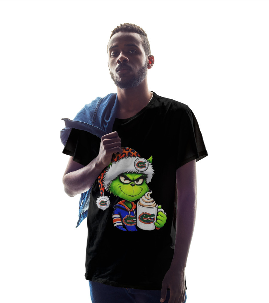 Holiday 2026 Grinch In Florida Gators With Festive And Santa Hat T-Shirt